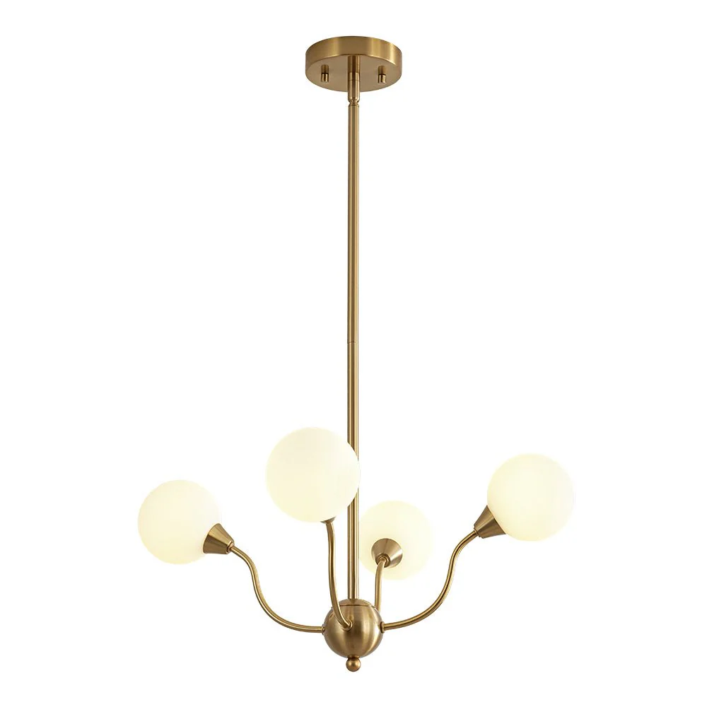 Bloom Frosted Glass Globe Bubble Brass Sputnik Chandelier - Image 16