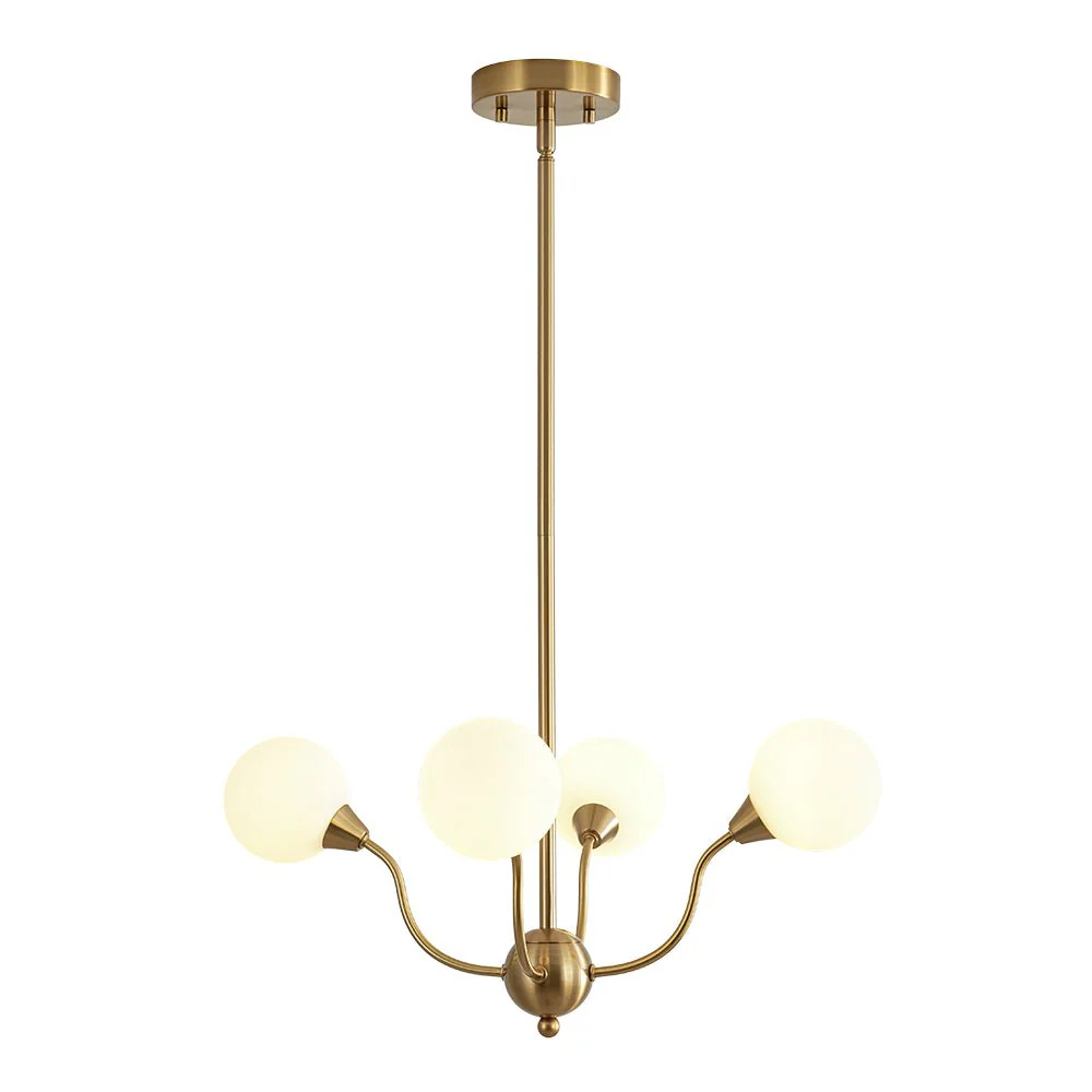 Bloom Frosted Glass Globe Bubble Brass Sputnik Chandelier - Image 18
