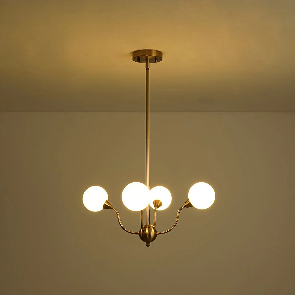 Bloom Frosted Glass Globe Bubble Brass Sputnik Chandelier - Image 20