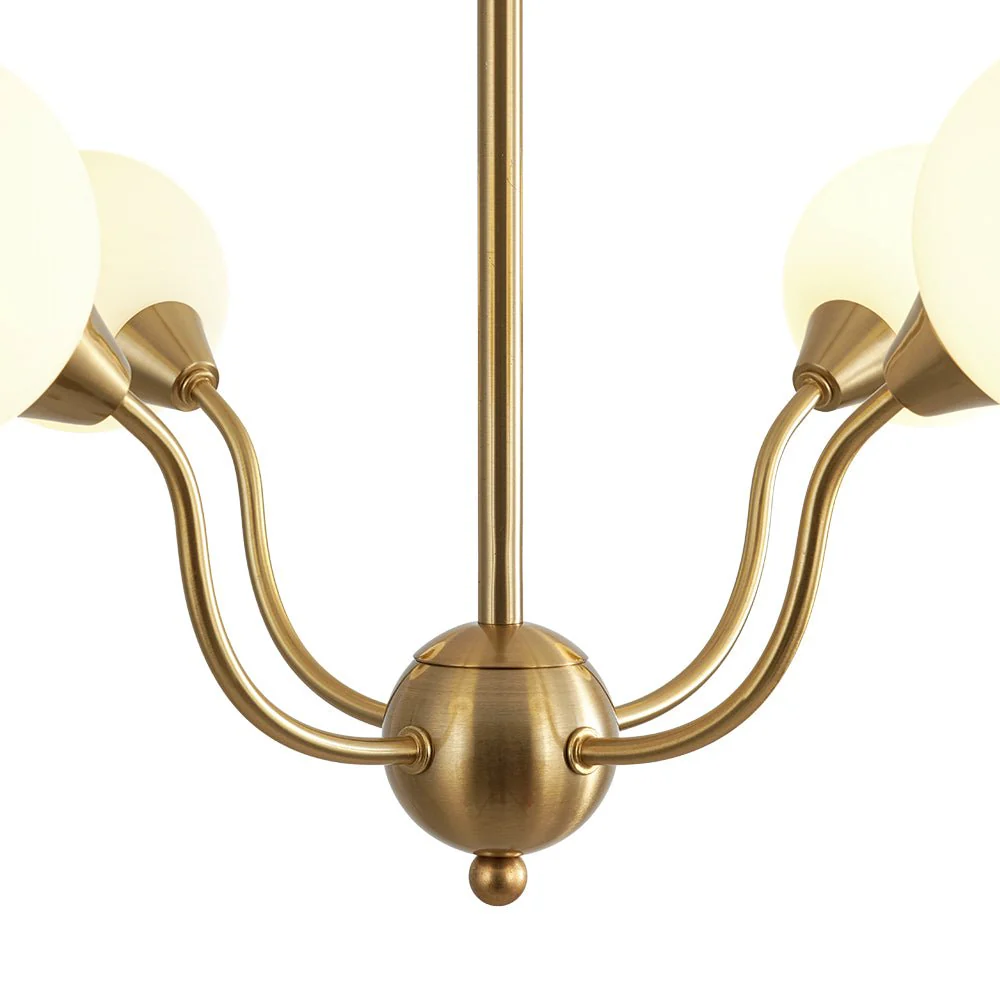 Bloom Frosted Glass Globe Bubble Brass Sputnik Chandelier - Image 21