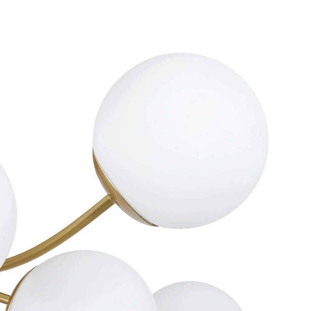 Bloom Tiered Frosted Glass Globe Bubble Semi Flush Chandelier - Image 10