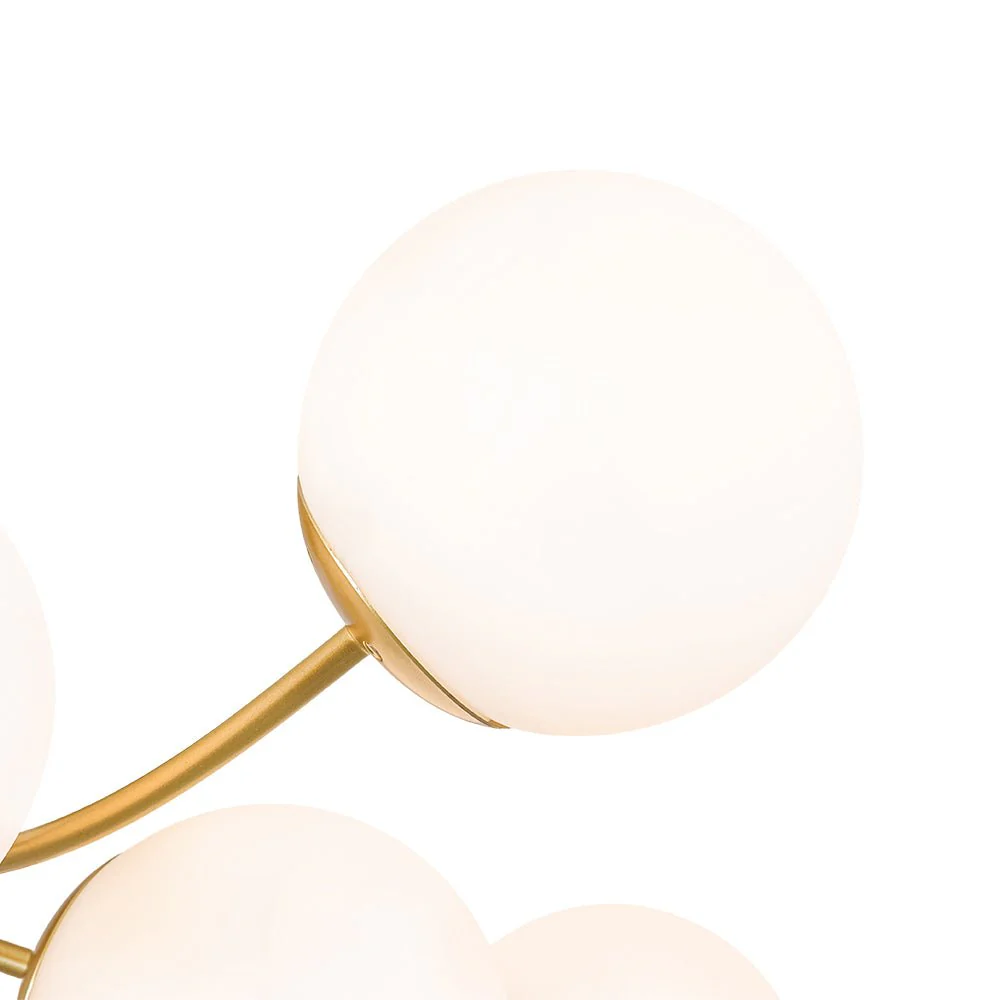 Bloom Tiered Frosted Glass Globe Bubble Semi Flush Chandelier - Image 11