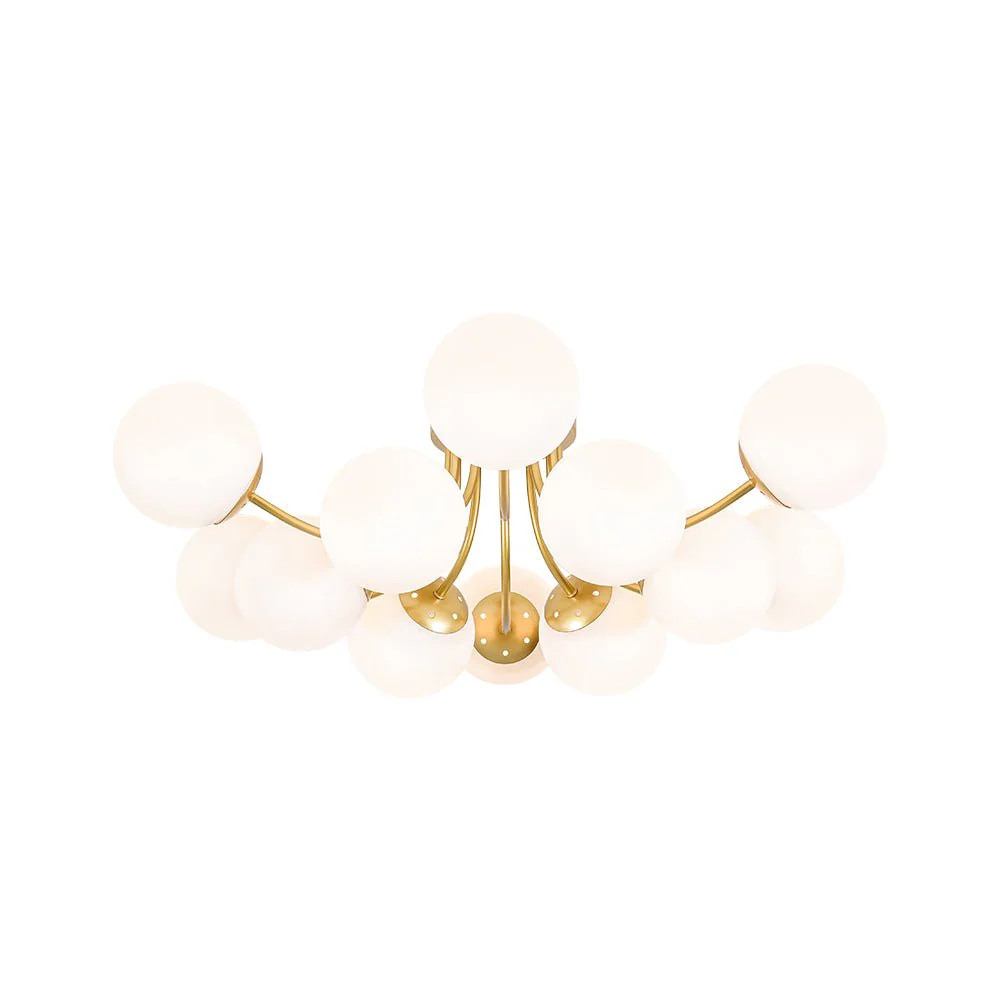 Bloom Tiered Frosted Glass Globe Bubble Semi Flush Chandelier - Image 4