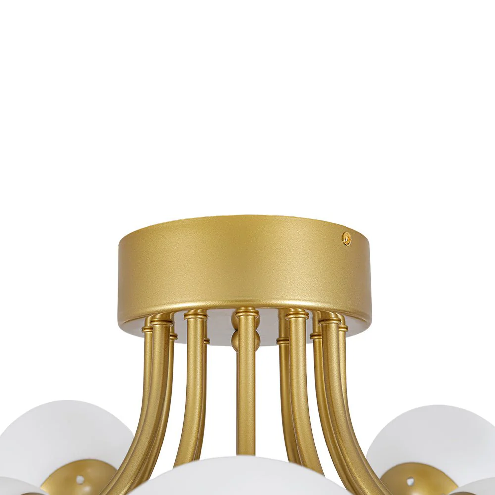 Bloom Tiered Frosted Glass Globe Bubble Semi Flush Chandelier - Image 9