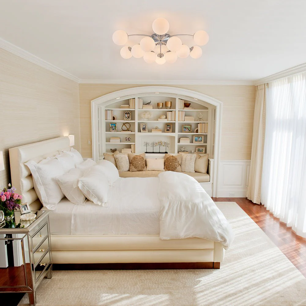 Blossom 12-Light Opal Glass Bubble Semi Flush Chandelier - Image 16