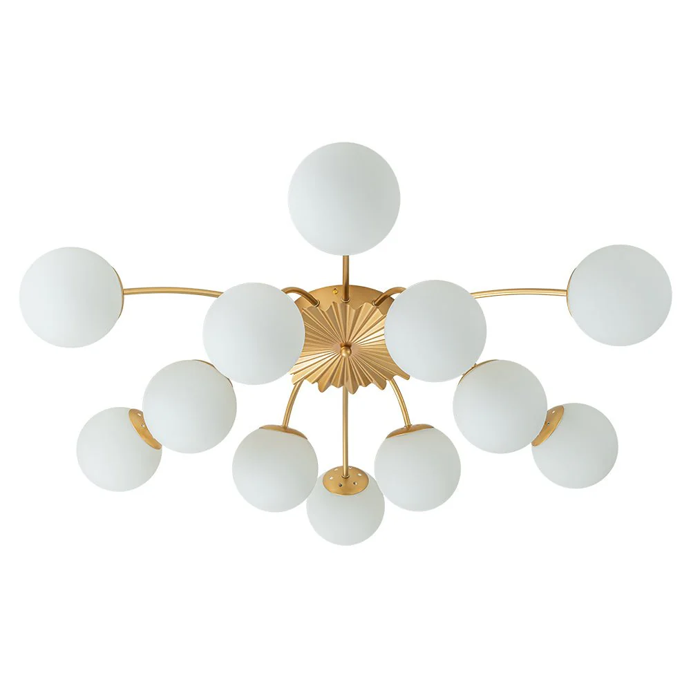 Blossom 12-Light Opal Glass Bubble Semi Flush Chandelier - Image 21