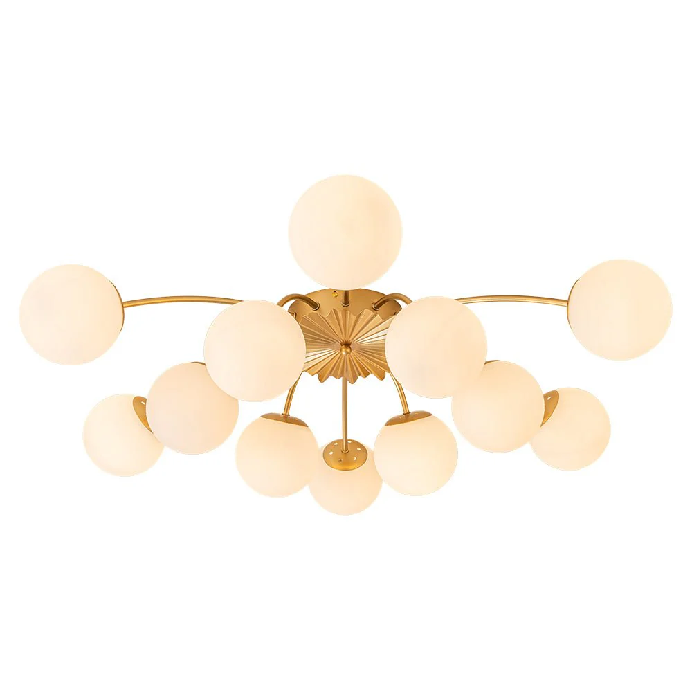 Blossom 12-Light Opal Glass Bubble Semi Flush Chandelier - Image 22