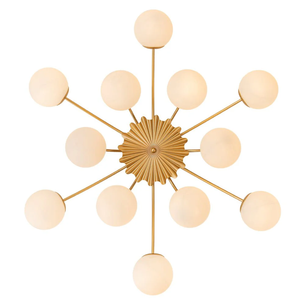 Blossom 12-Light Opal Glass Bubble Semi Flush Chandelier - Image 23