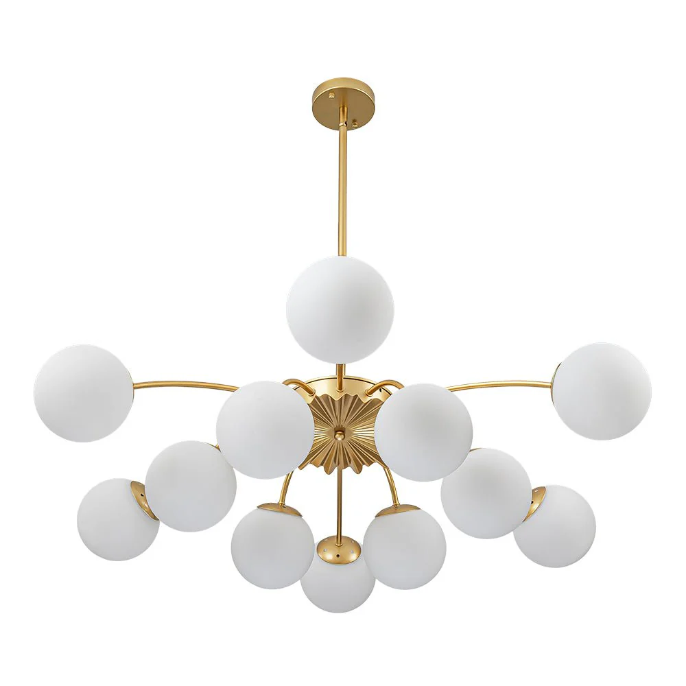 Blossom 12-Light Opal Glass Bubble Semi Flush Chandelier - Image 31