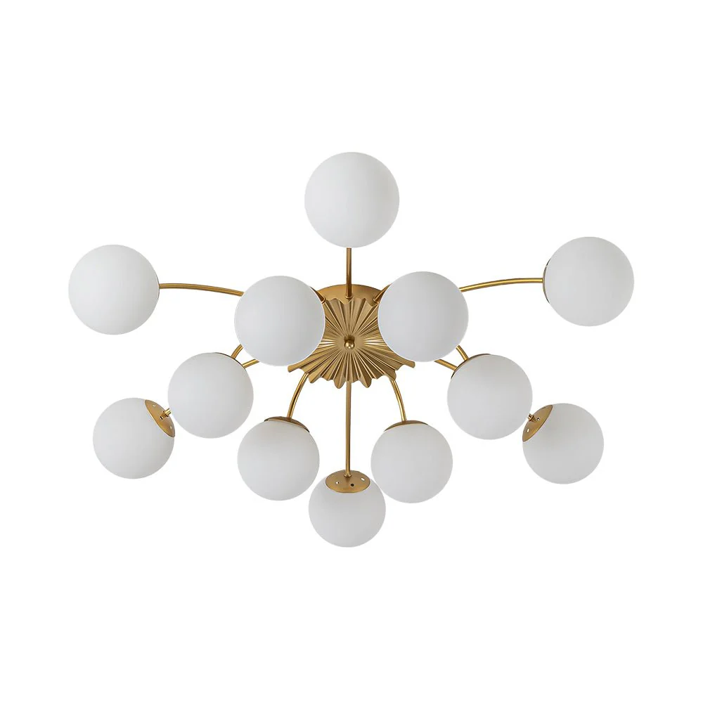 Blossom 12-Light Opal Glass Bubble Semi Flush Chandelier - Image 34