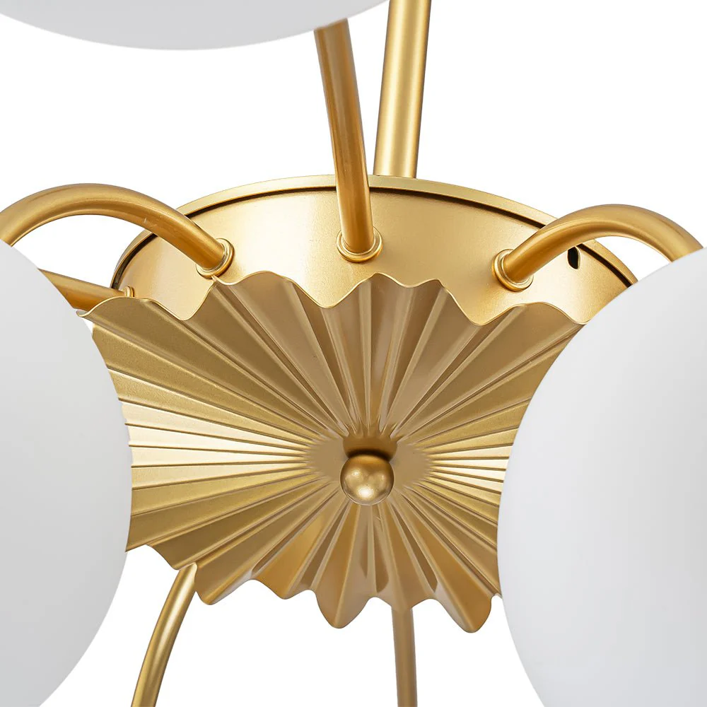 Blossom 12-Light Opal Glass Bubble Semi Flush Chandelier - Image 36