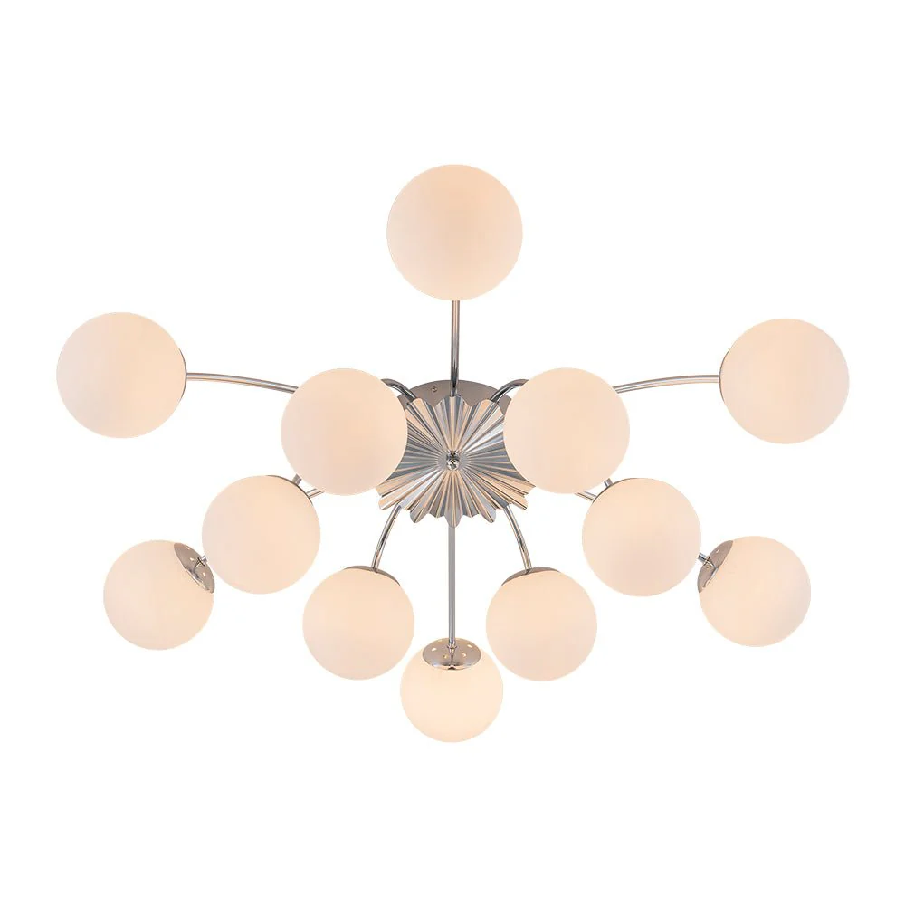Blossom 12-Light Opal Glass Bubble Semi Flush Chandelier - Image 40