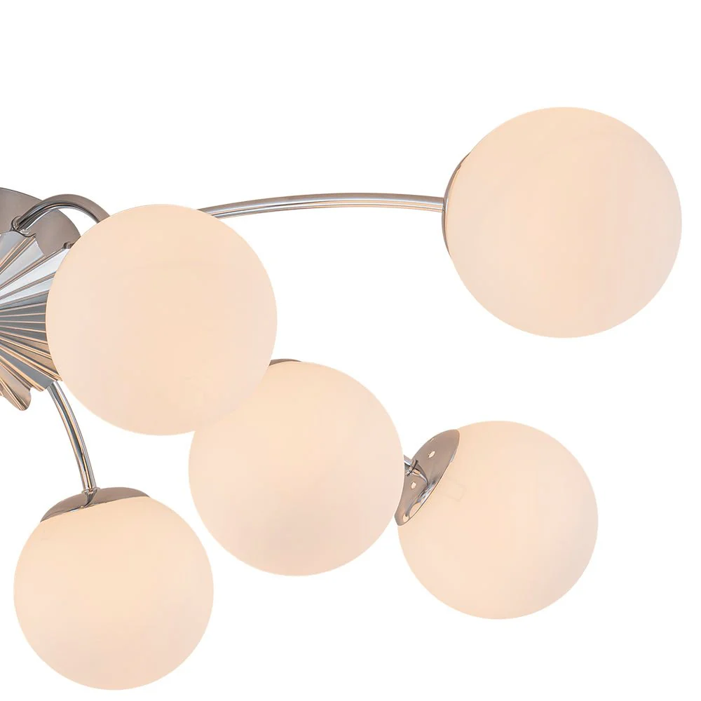 Blossom 12-Light Opal Glass Bubble Semi Flush Chandelier - Image 42