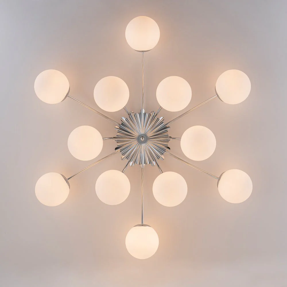 Blossom 12-Light Opal Glass Bubble Semi Flush Chandelier - Image 44