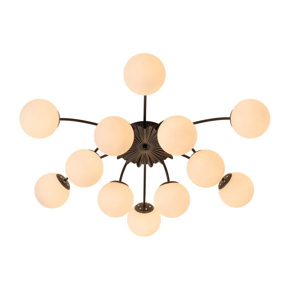 Blossom 12-Light Opal Glass Bubble Semi Flush Chandelier - Image 48