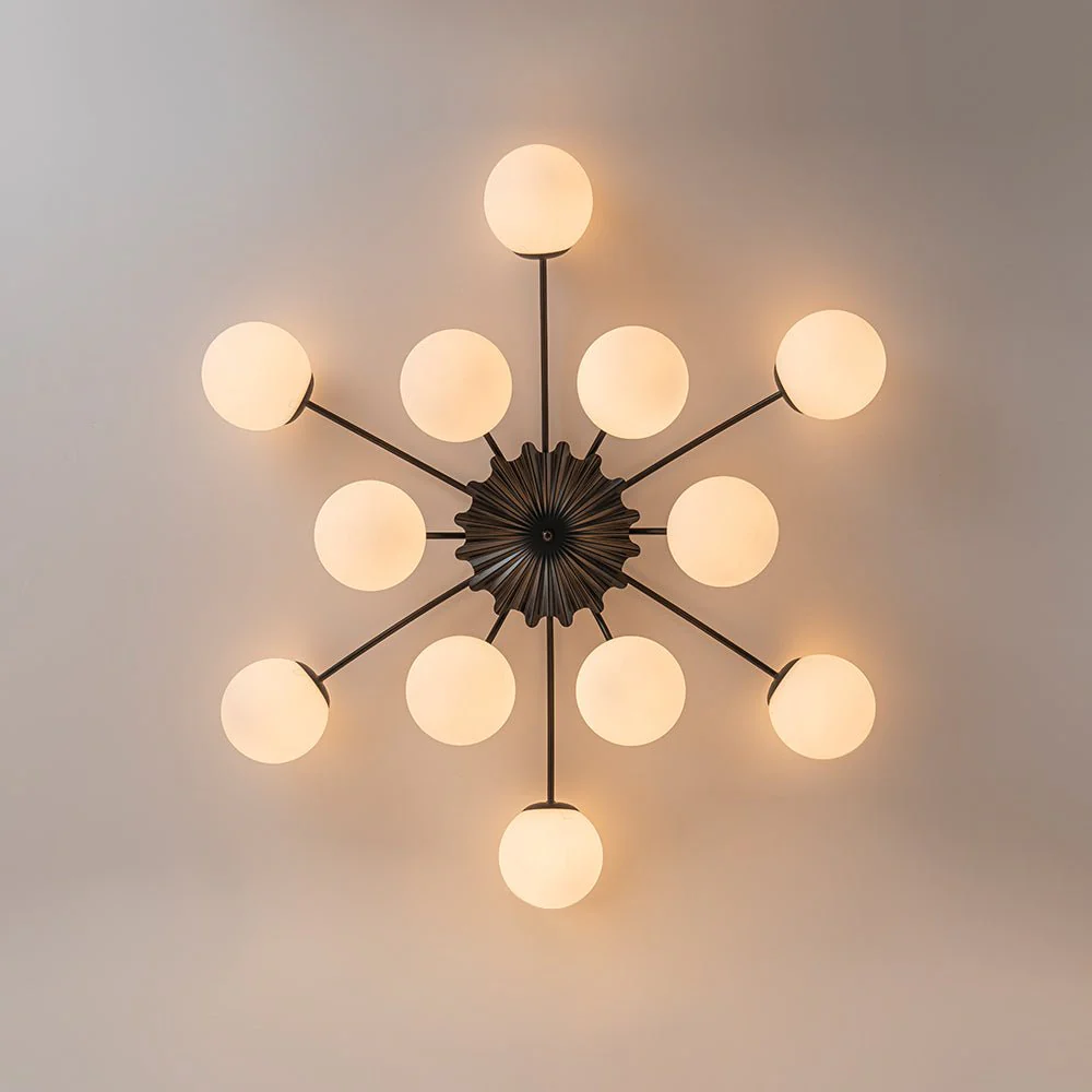 Blossom 12-Light Opal Glass Bubble Semi Flush Chandelier - Image 49