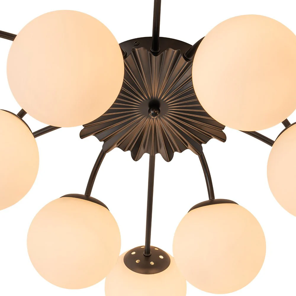 Blossom 12-Light Opal Glass Bubble Semi Flush Chandelier - Image 51