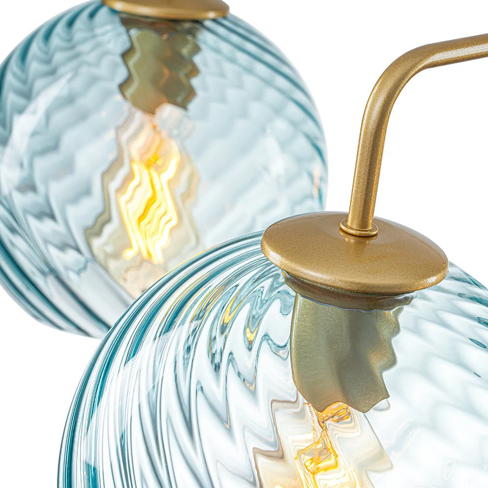 Blue Ribbed Glass Globe 5-light Round Sputnik Chandelier - Image 21