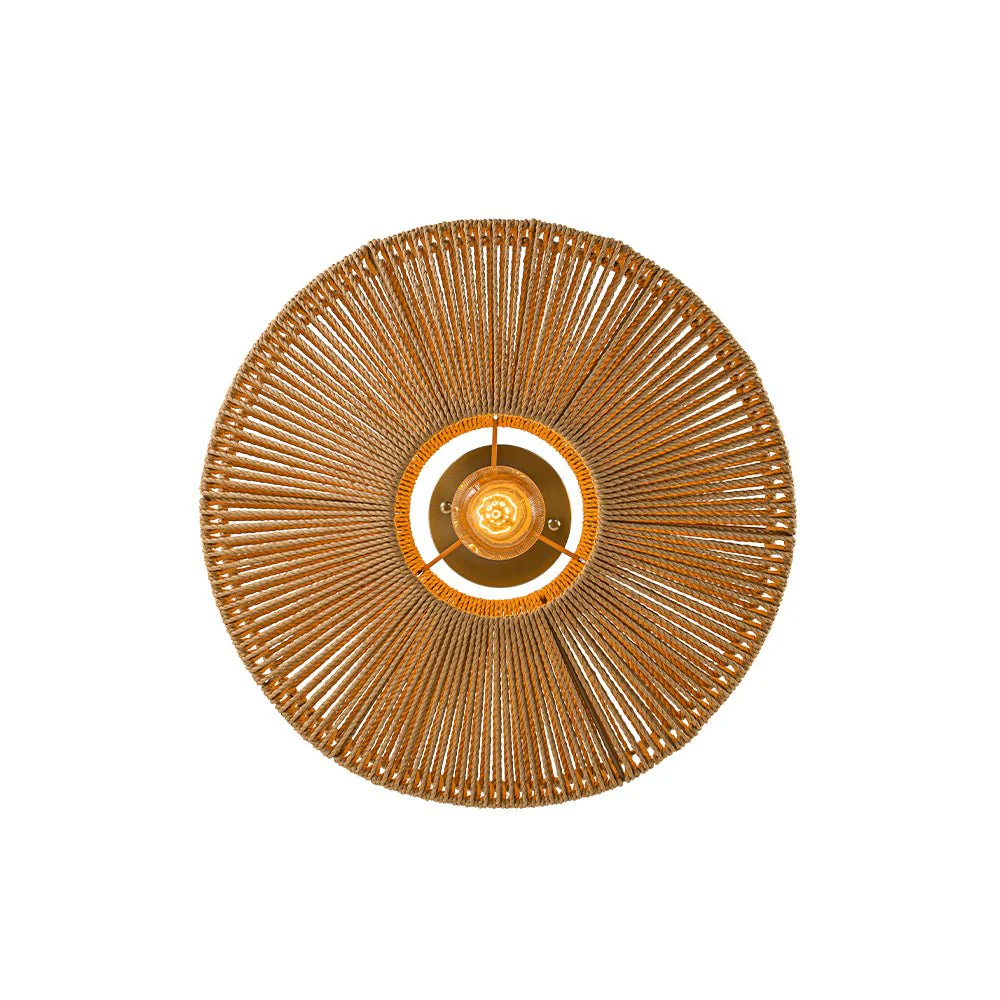 Bohemian Brown Woven Hemp Rope Cage Ceiling Light - Image 12