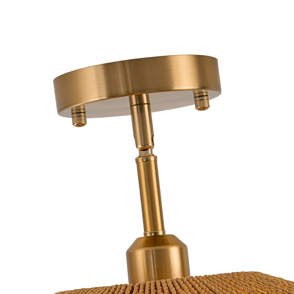 Bohemian Brown Woven Hemp Rope Cage Ceiling Light - Image 16