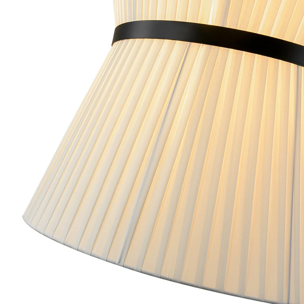 Boho 2-Tier White Fabric Tapered Drum Pendant Light - Image 15