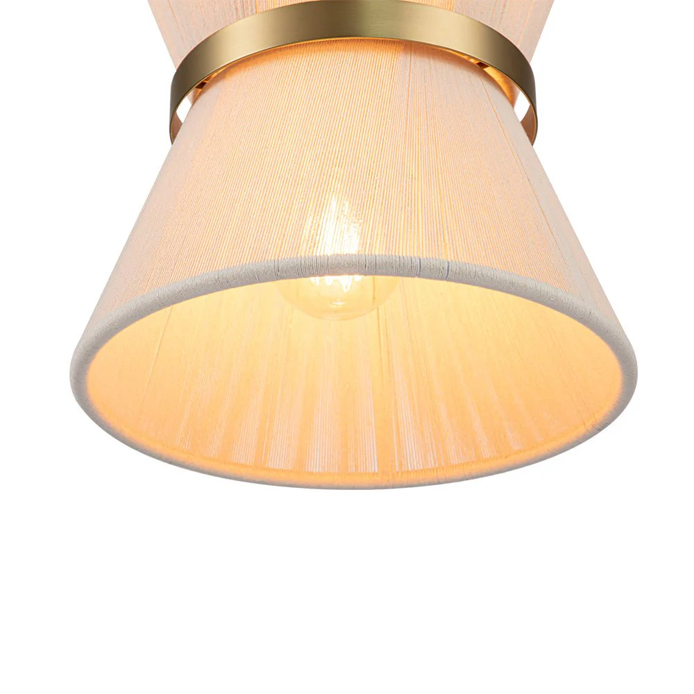 Boho 2-Tier Woven Thread Tapered Drum Pendant Light - Image 16