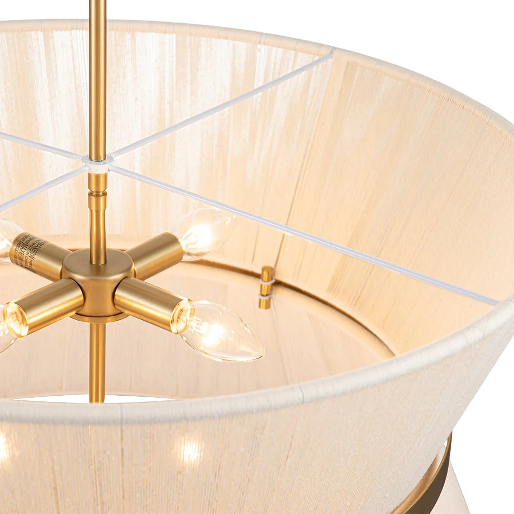 Boho 2-Tier Woven Thread Tapered Drum Pendant Light - Image 19