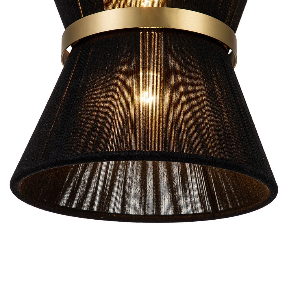 Boho 2-Tier Woven Thread Tapered Drum Pendant Light - Image 26