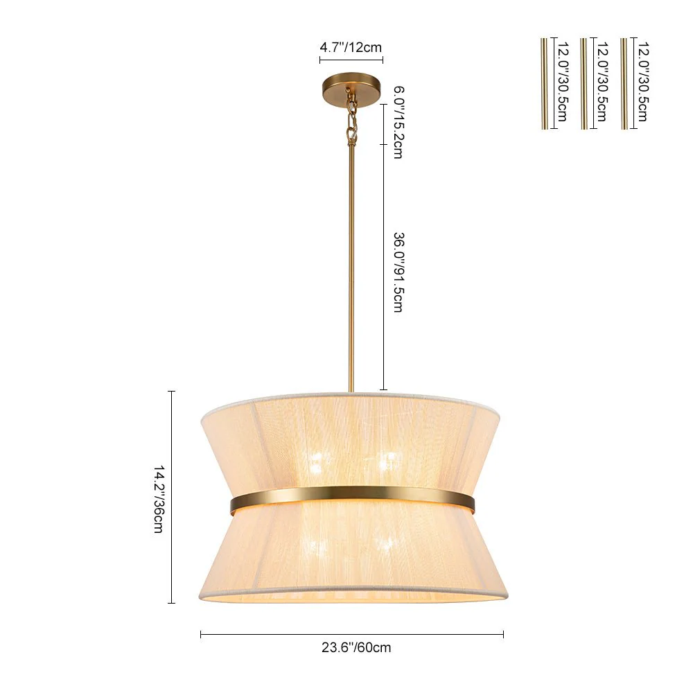 Boho 2-Tier Woven Thread Tapered Drum Pendant Light - Image 31
