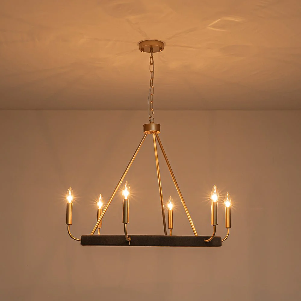 Boho 6-Light Woven String Candle Wagon Wheel Chandelier - Image 19