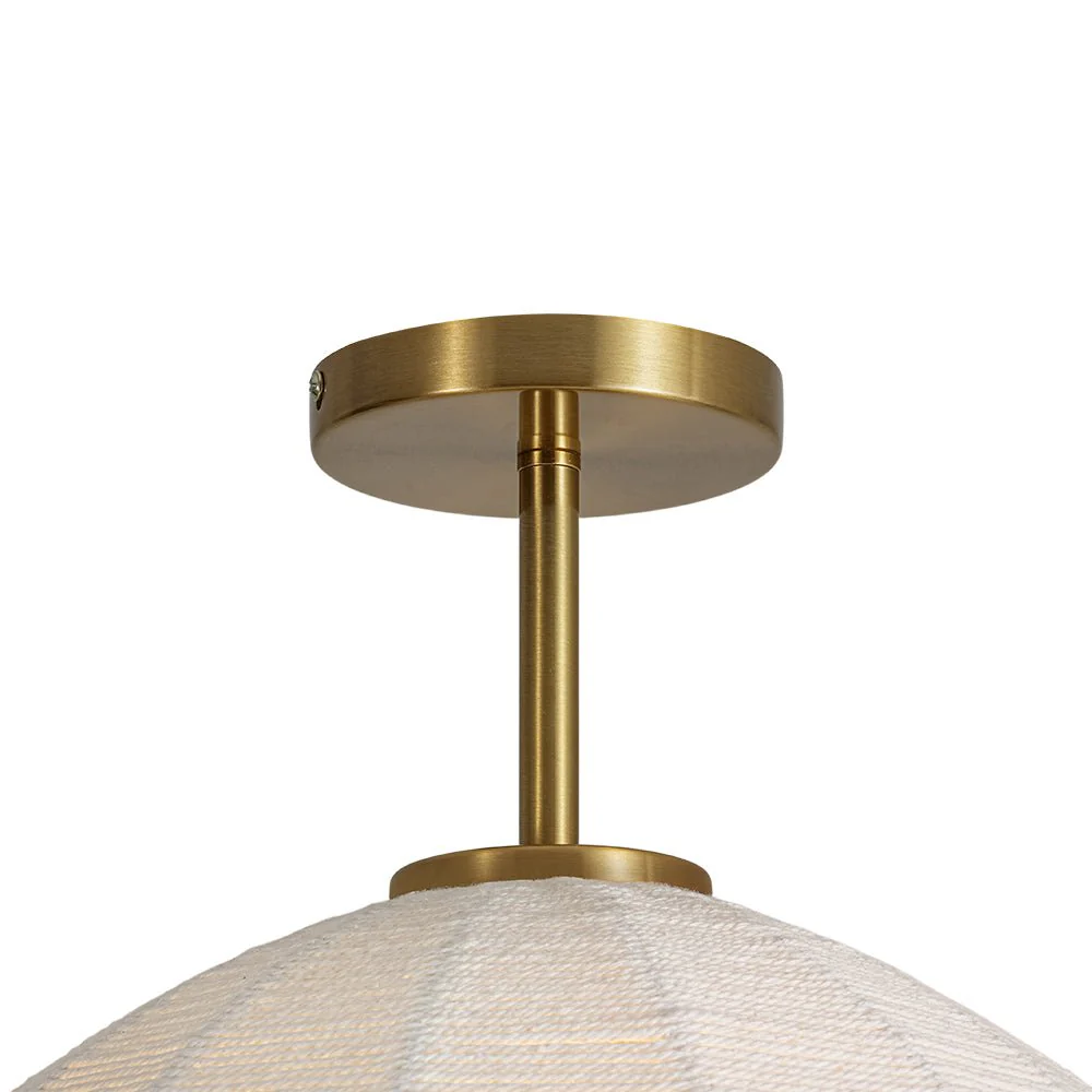 Boho Ivory Woven Thread Dome Cage Semi Flush Mount - Image 11