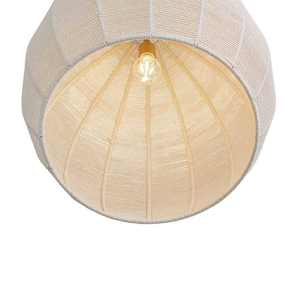 Boho Ivory Woven Thread Dome Cage Semi Flush Mount - Image 12