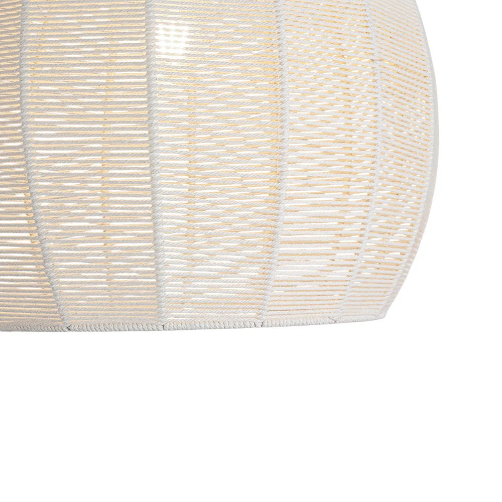 Boho Ivory Woven Thread Dome Cage Semi Flush Mount - Image 14
