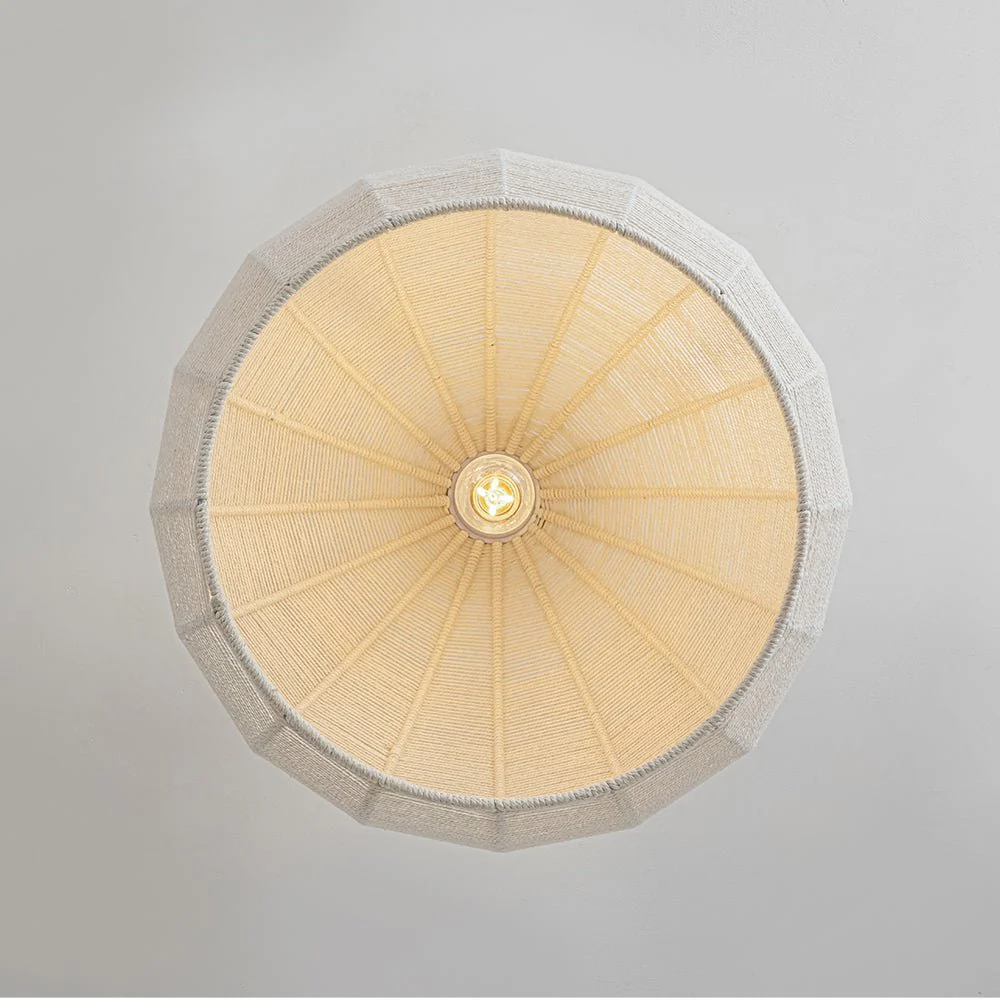 Boho Ivory Woven Thread Dome Cage Semi Flush Mount - Image 15