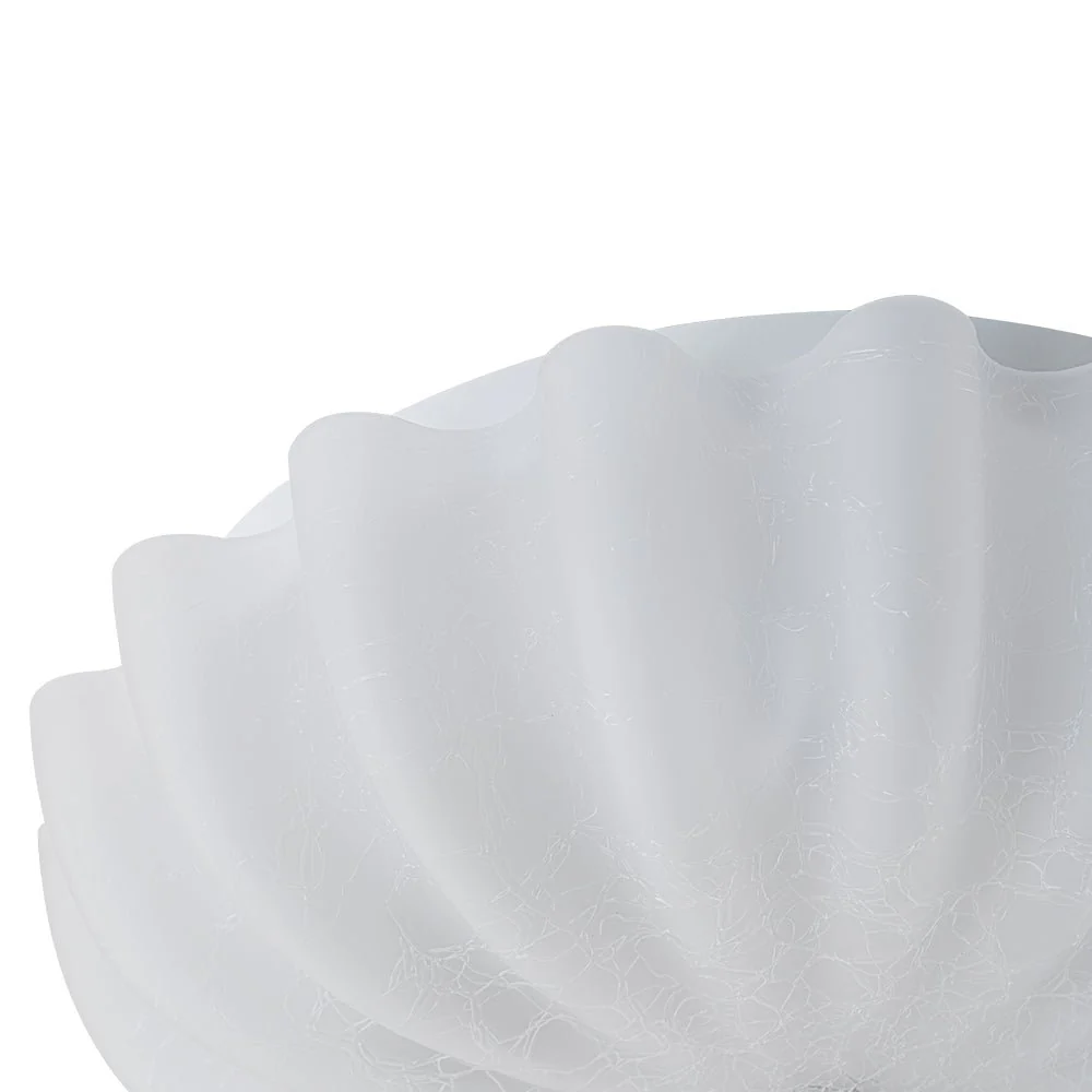 Boho Pleated Flower White Crackled Glass Semi Flush - Image 15