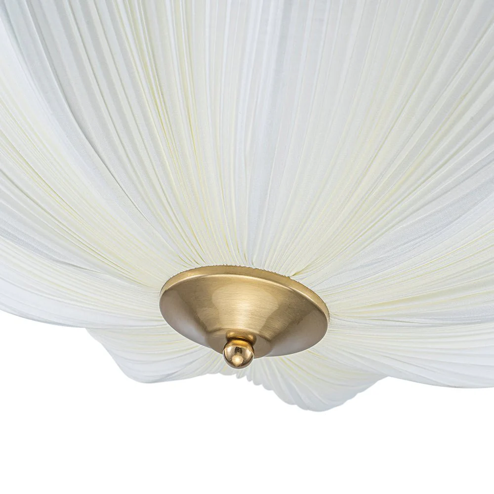Boho Pleated Flower White Fabric Cage Pendant Light - Image 13