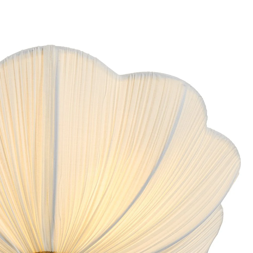 Boho Pleated Flower White Fabric Semi Flush Mount - Image 11