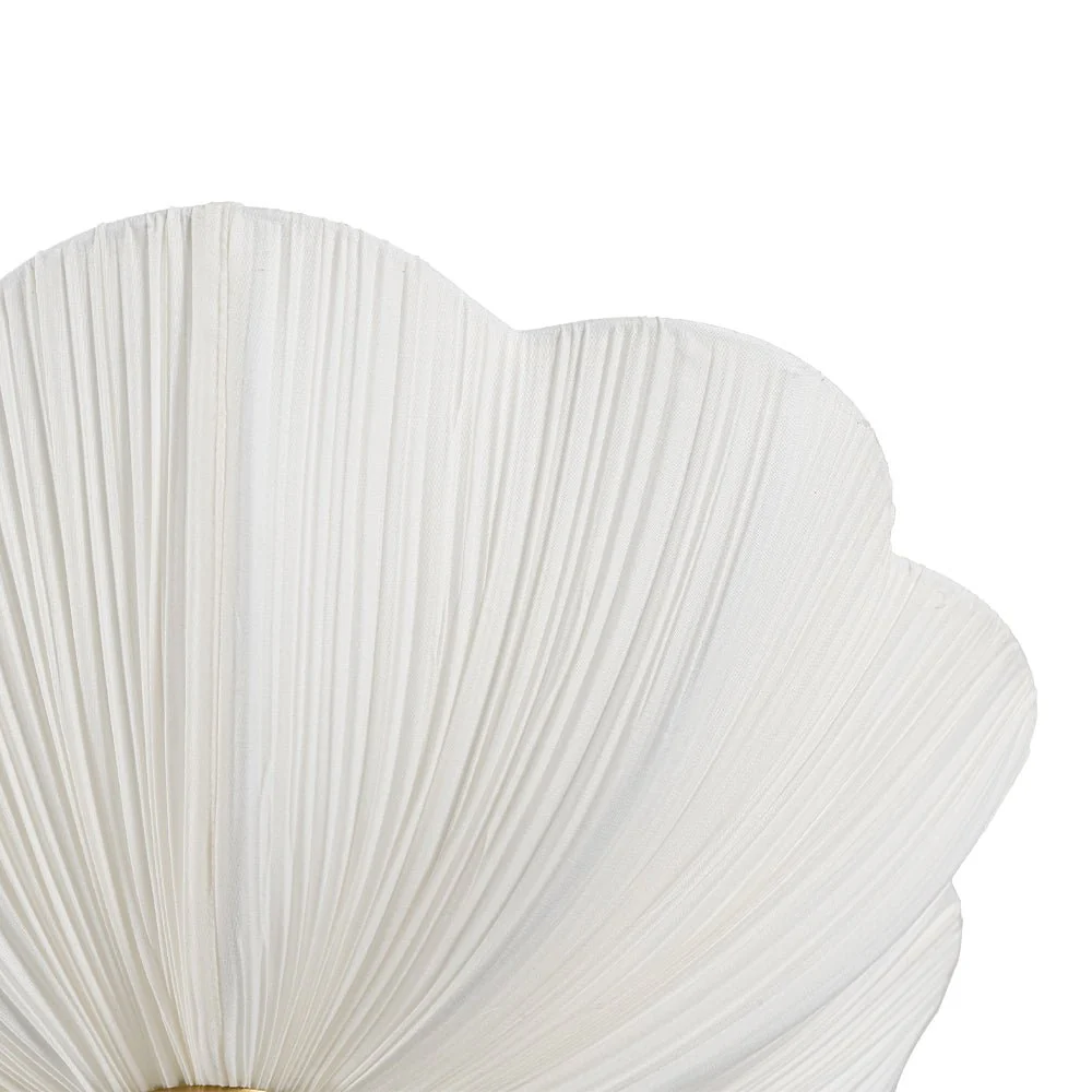 Boho Pleated Flower White Fabric Semi Flush Mount - Image 12