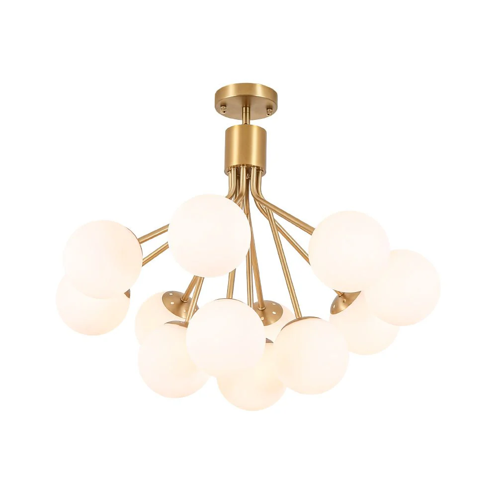 Bloom Opal Glass Bubble Tiered Sputnik Semi Flush Chandelier - Image 5
