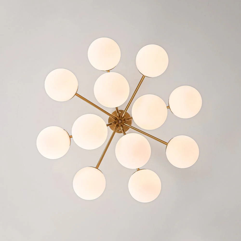 Bloom Opal Glass Bubble Tiered Sputnik Semi Flush Chandelier - Image 10
