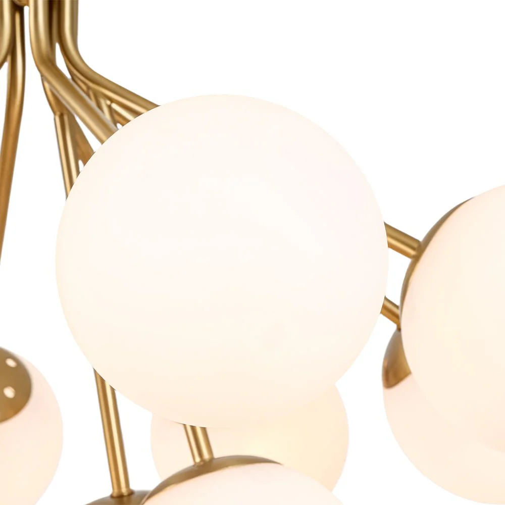 Bloom Opal Glass Bubble Tiered Sputnik Semi Flush Chandelier - Image 13