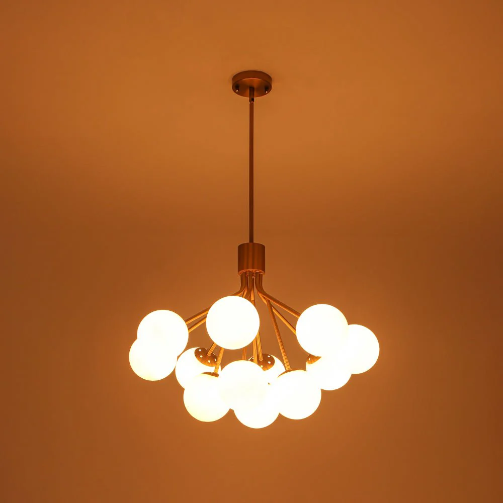 Bloom Opal Glass Bubble Tiered Sputnik Semi Flush Chandelier - Image 17