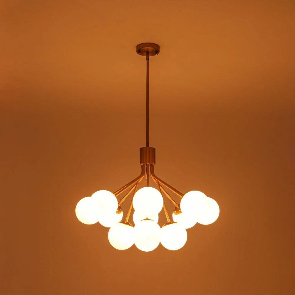 Bloom Opal Glass Bubble Tiered Sputnik Semi Flush Chandelier - Image 18