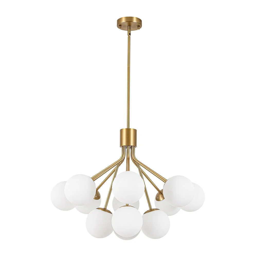 Bloom Opal Glass Bubble Tiered Sputnik Semi Flush Chandelier - Image 7
