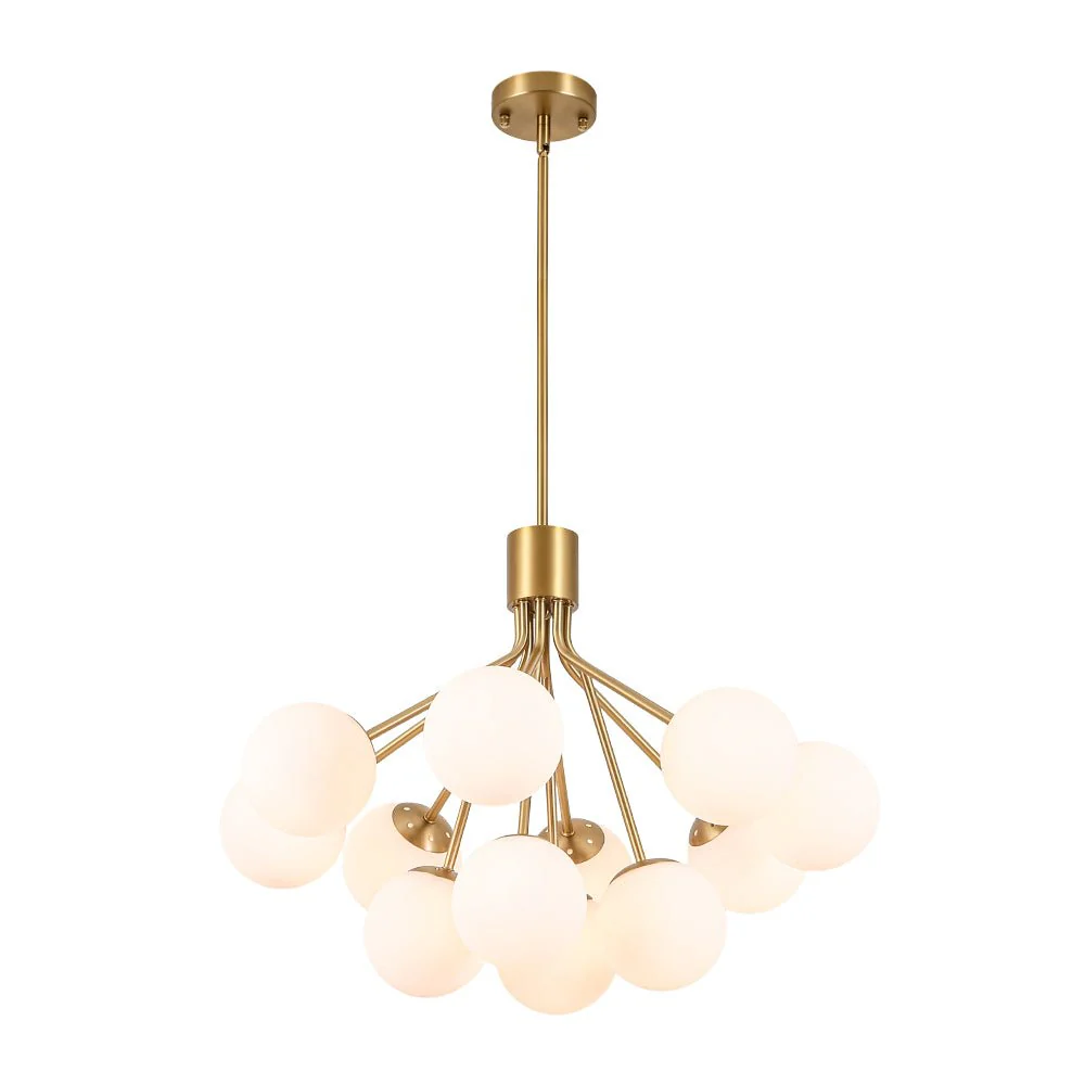 Bloom Opal Glass Bubble Tiered Sputnik Semi Flush Chandelier - Image 8