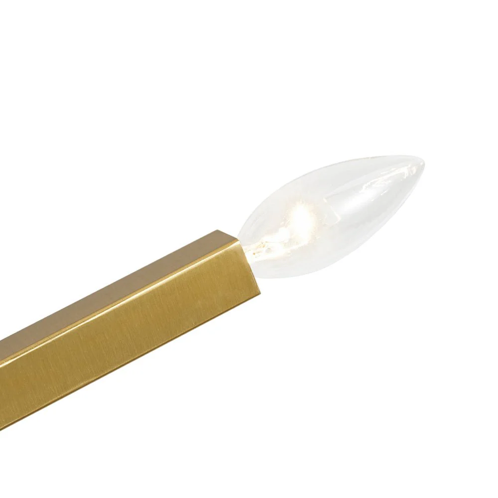 Brass 12-Light Adjustable Linear Rod Sputnik Chandelier - Image 10
