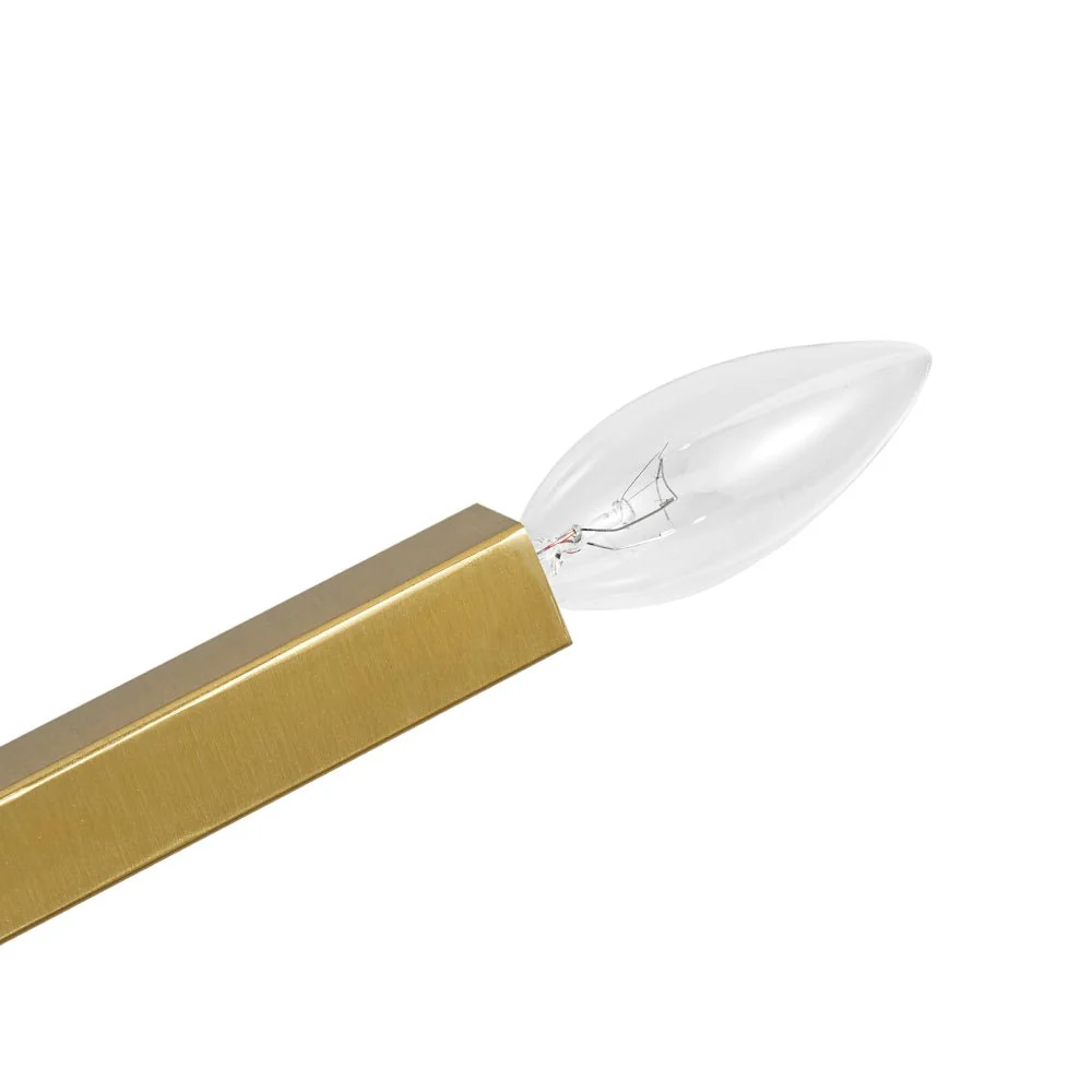 Brass 12-Light Adjustable Linear Rod Sputnik Chandelier - Image 9
