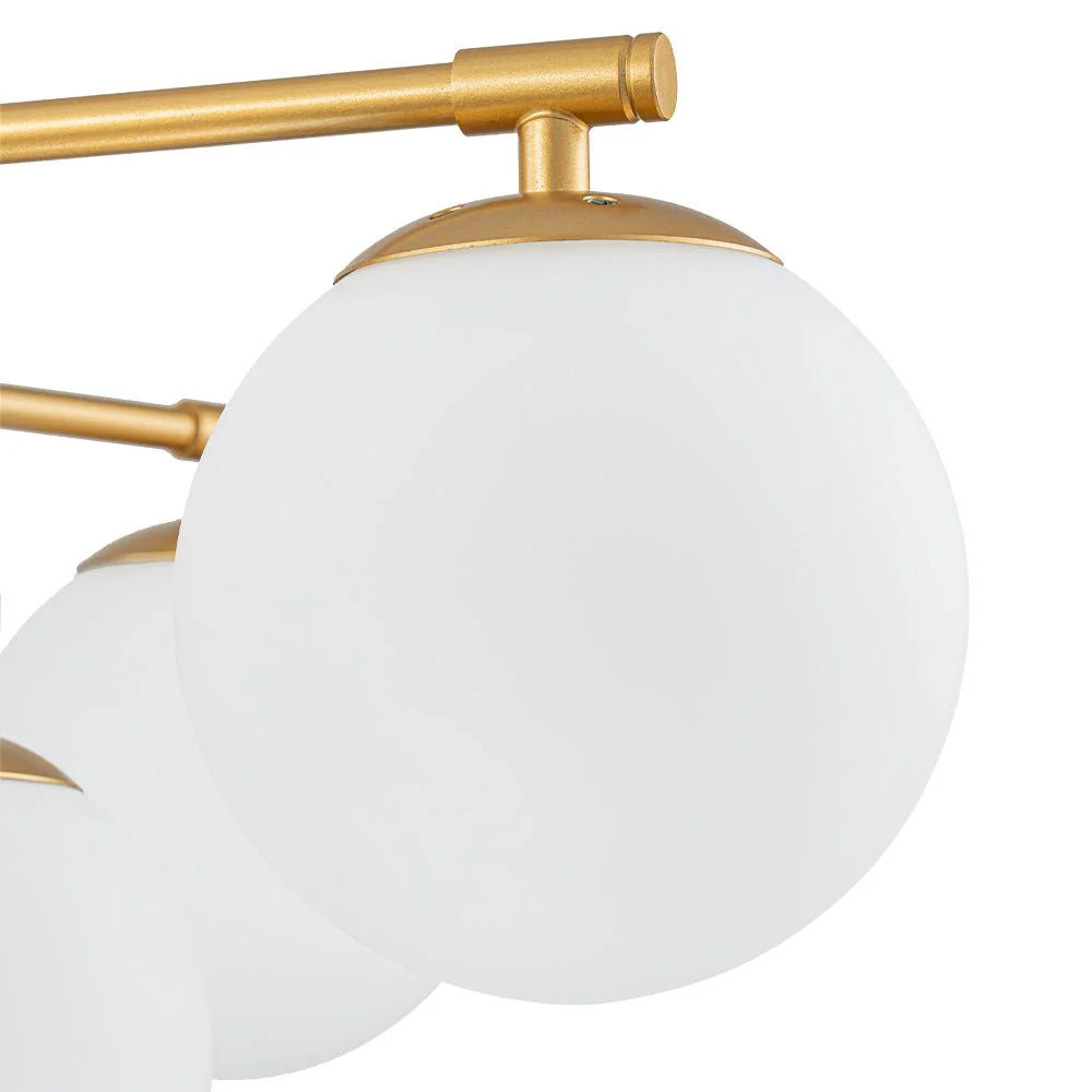 12-Light Brass Tiered Opal Glass Bubble Semi Flush Chandelier - Image 8