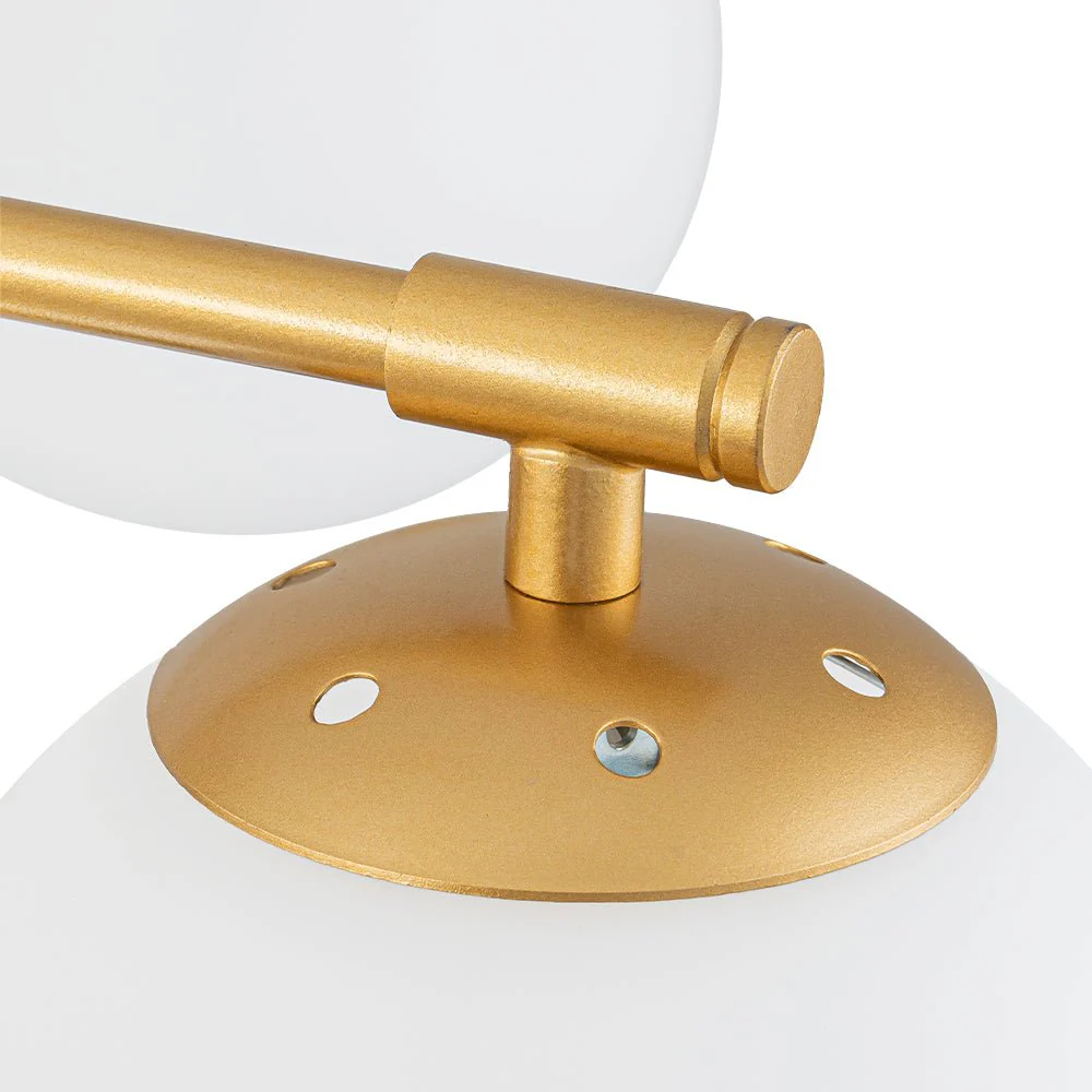 12-Light Brass Tiered Opal Glass Bubble Semi Flush Chandelier - Image 9