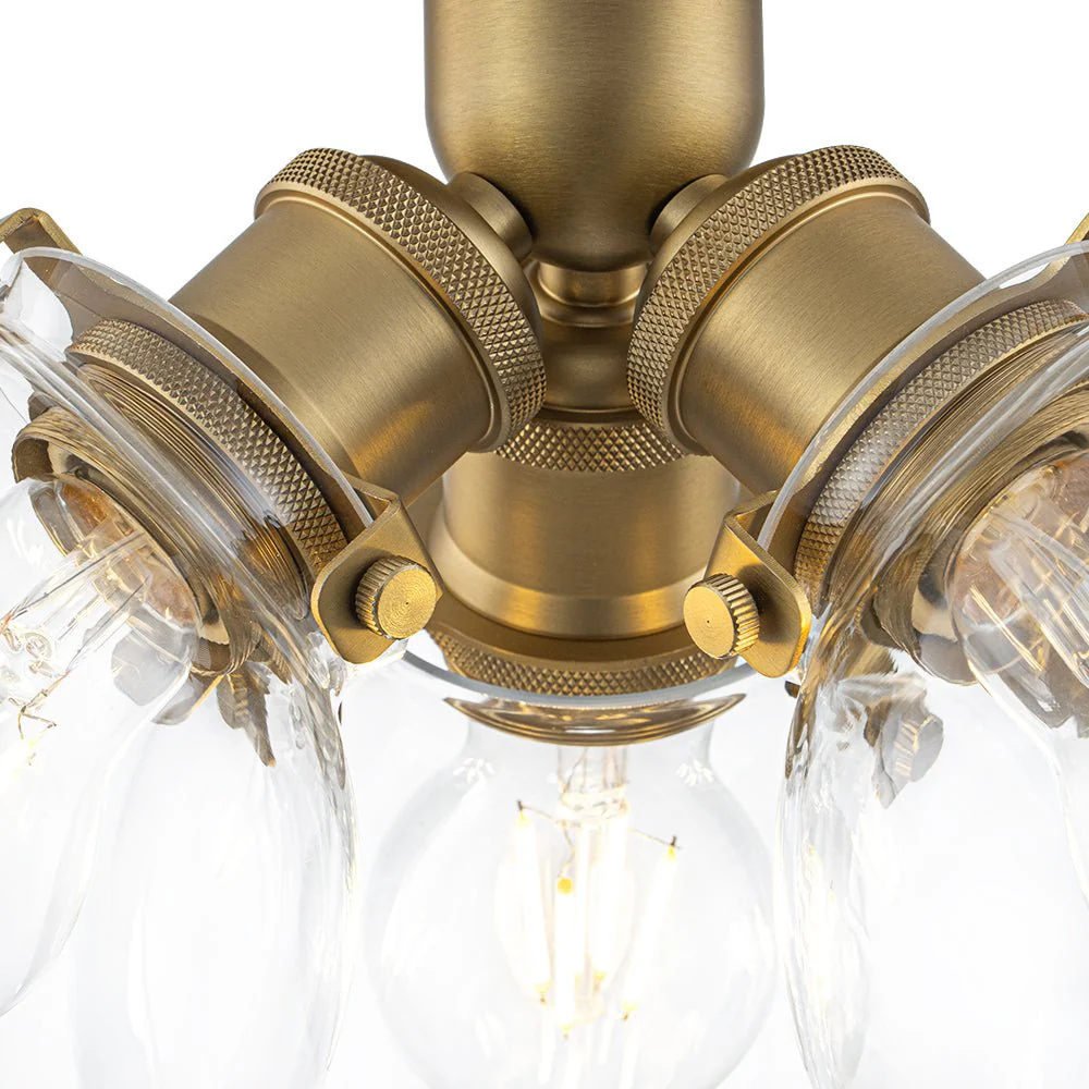 Brass 3-Light Clear Glass Glass Globe Ceiling Light - Image 12